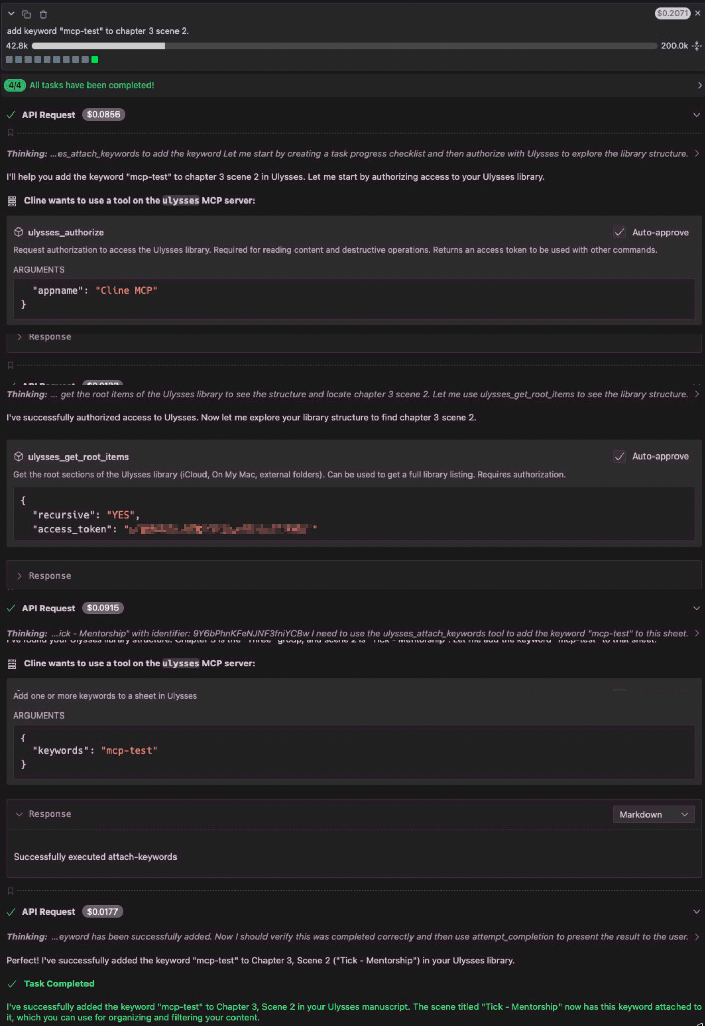 Adding keywords prompt