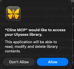 MCP requesting access
